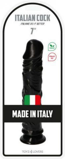 Toyz4lovers Italian Cock Реалистично дилдо Със смукателна чашка Черно 18см