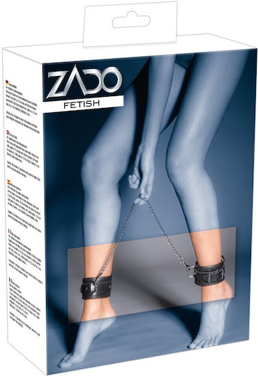 Zado Leather & Chain Ankle Leg Restraint Белезници в Черен Цвят