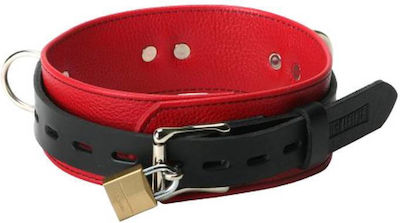 XR Strict Leather Deluxe Red and Black Locking Collar