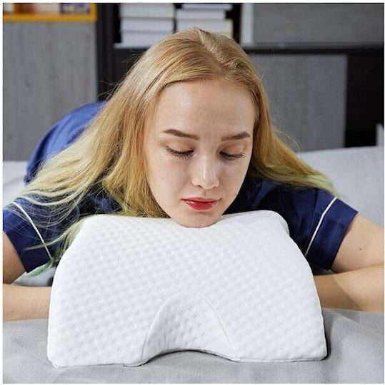 Neck Support Pillow with Memory Foam 33x31x12cm 81005MDP00WH-0345
