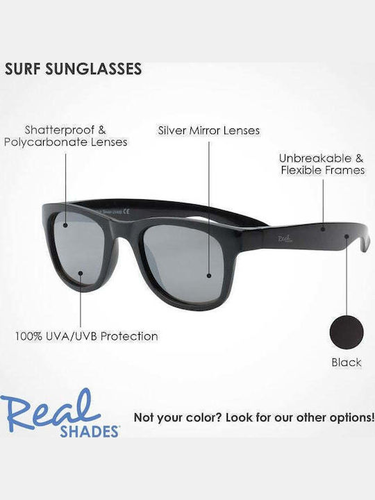 Real Shades Surf Youth Unbreakable Kids Sunglasses Black For 7+ Years