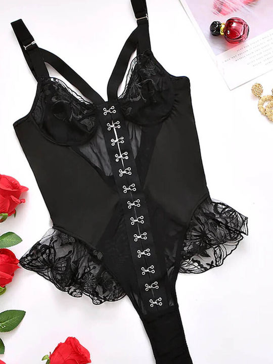 Pretty Lingerie Sexy Κορμάκι με Διαφάνεια Μαύρο