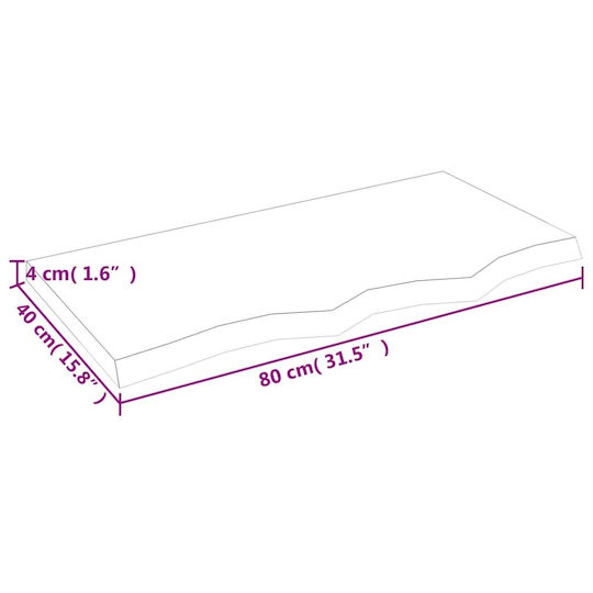 vidaXL Countertop without Sink L80xW40xH4cm Brown