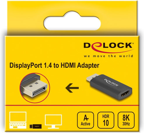 DeLock Converter DisplayPort male to HDMI female 1pcs (61055)