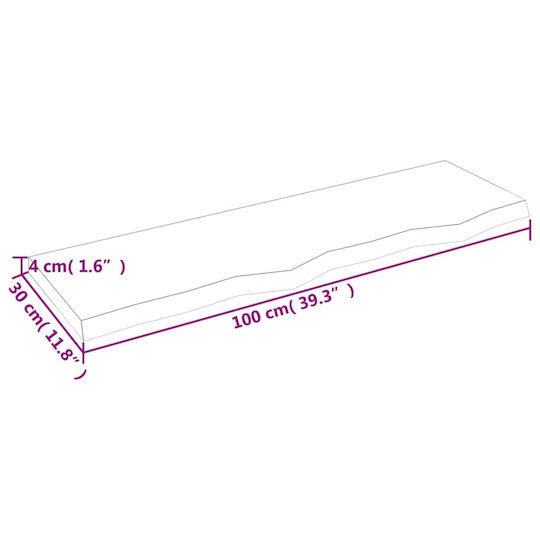 vidaXL Countertop without Sink L100xW30xH4cm Brown