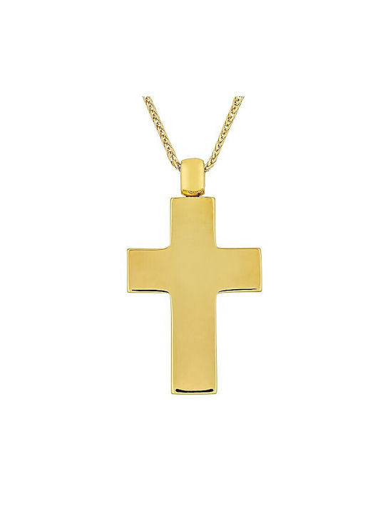 Verorama Damen Gold Kreuz 14K mit Kette