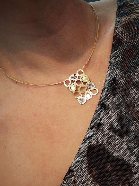 Polytimo Charm Geometrisch aus Gold 18k mit Diamant
