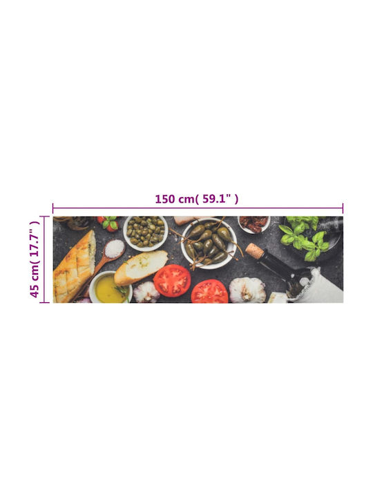vidaXL Kitchen Mat Runner with Anti-slip Underlay Colorful 45x150εκ.