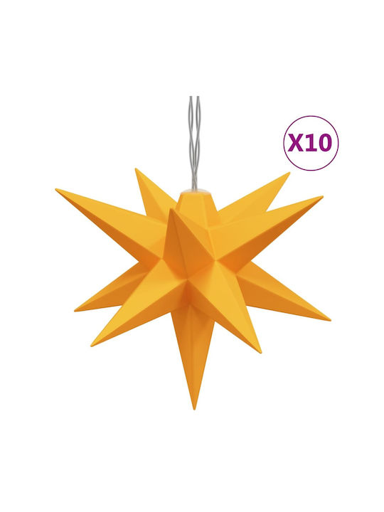 vidaXL Plastic Illuminated Christmas Decorative Pendant Star 7.5x10cm Yellow