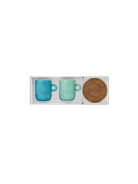 Easy-Life Set Căni Maro din Porțelan Multicolore 350ml 2buc