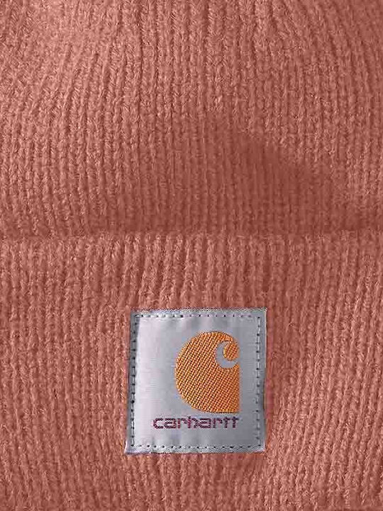 Carhartt Beanie Γυναικείος Σκούφος με Rib Πλέξη σε Ροζ χρώμα