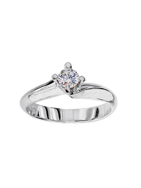 Single Stone from White Gold 14K