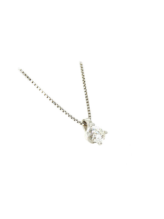 Art d or Necklace from White Gold 18k with Diamond