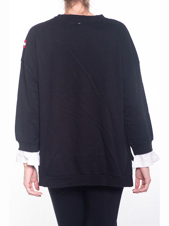 Women's Blouse Long Sleeve Striped Black