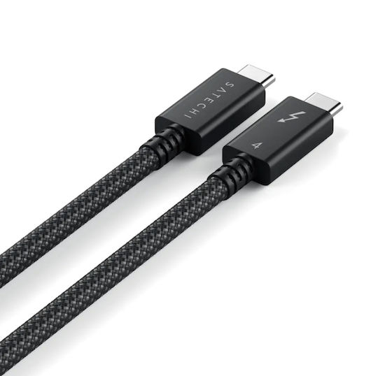 Satechi Плетена Thunderbolt 4 Кабел 240W Черен 1м (ST-YTB100K)