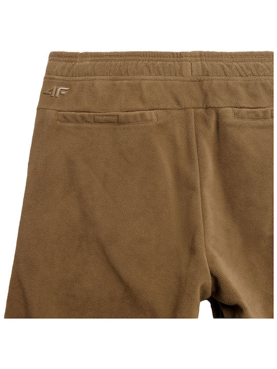 4F Men's Sweatpants with Rubber Brown