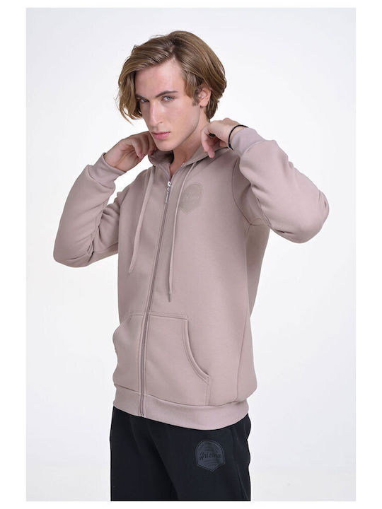 Beige Kapuzen-Sweatshirt
