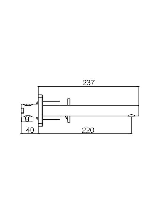 Excel Built-in Mixer & Spout Set for for Bathroom Sink 1 Exit Silver