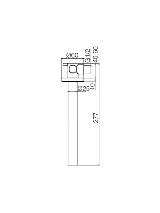 Excel Built-in Mixer & Spout Set for for Bathroom Sink 1 Exit Silver
