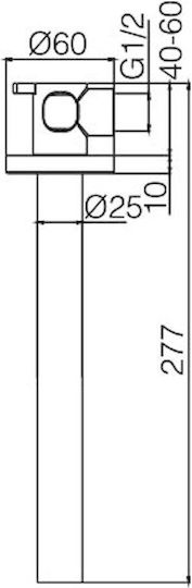 Excel Set Mischer & Auslauf für Wandmontage für für Waschbecken 1 Ausfahrt Silber
