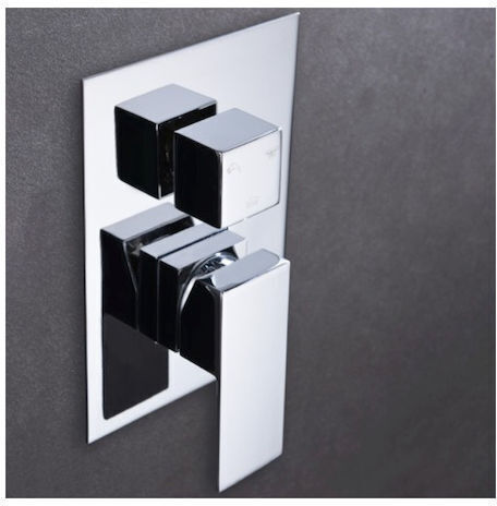 Excel Sierra Set Mischer, Handbrause & Duschkopf für Wandmontage für Dusche 3 Ausgänge Silber