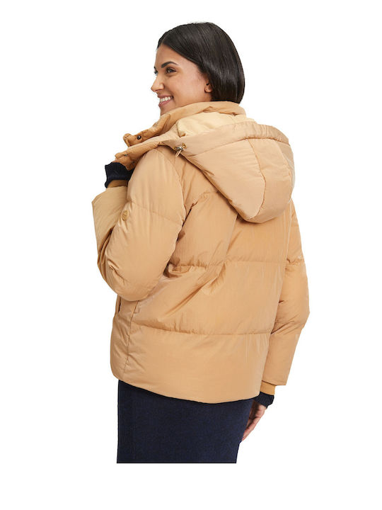 Tamaris Women's Short Puffer Jacket for Winter Beige