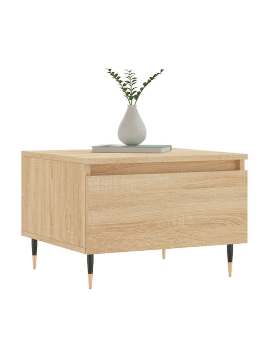 Rectangular Side Table Wooden with Drawers Beige 2 Pieces M50xW46xH35cm