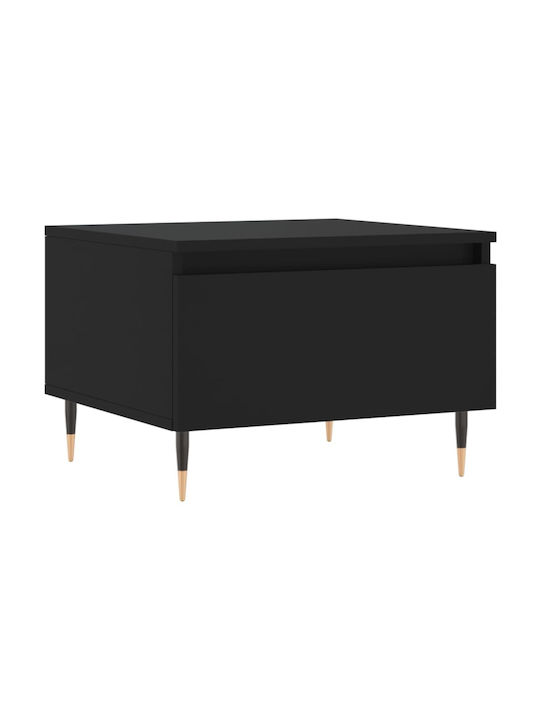 Rectangular Side Table Wooden with Drawers Black 2 Pieces M50xL46xH35cm