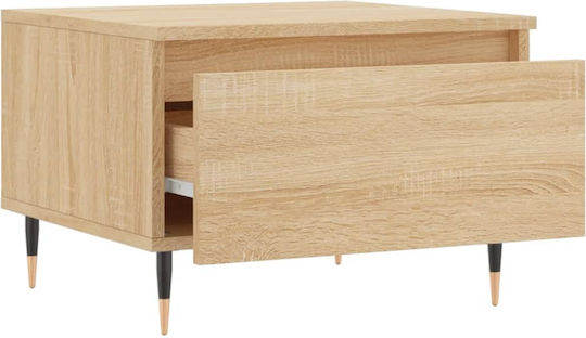 Rectangular Side Table Wooden with Drawers Beige 2 Pieces M50xW46xH35cm