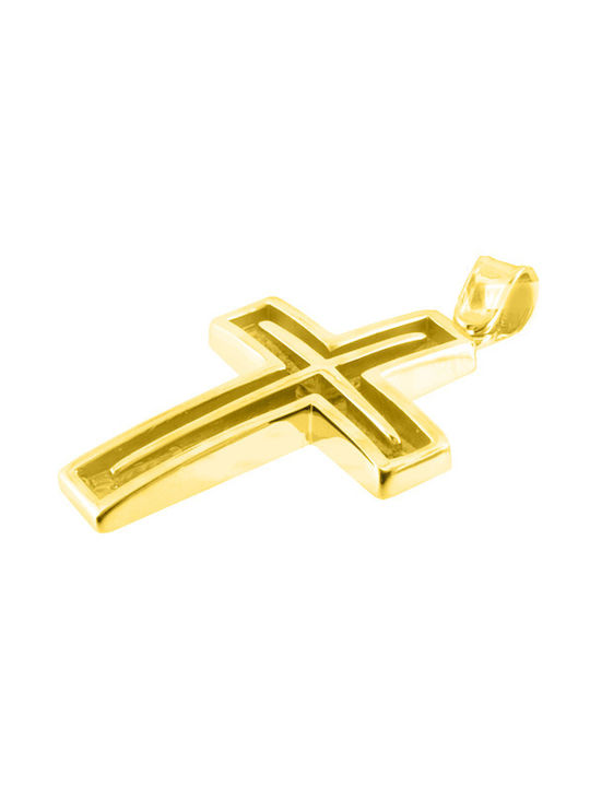 Herren Gold Kreuz 14K mit Kette