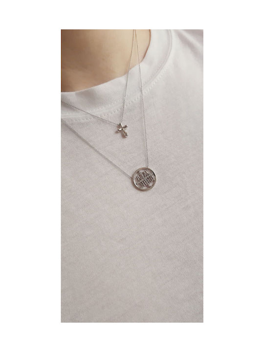 White Gold Cross 14K with Chain