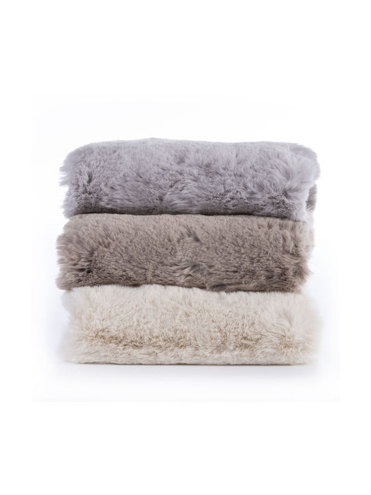 Nef-Nef Homeware Estelle Rug Rectangular Shaggy Furry Ecru