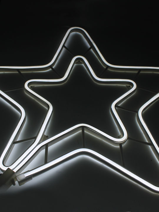 Plastic Illuminated Christmas Decorative Pendant Star White