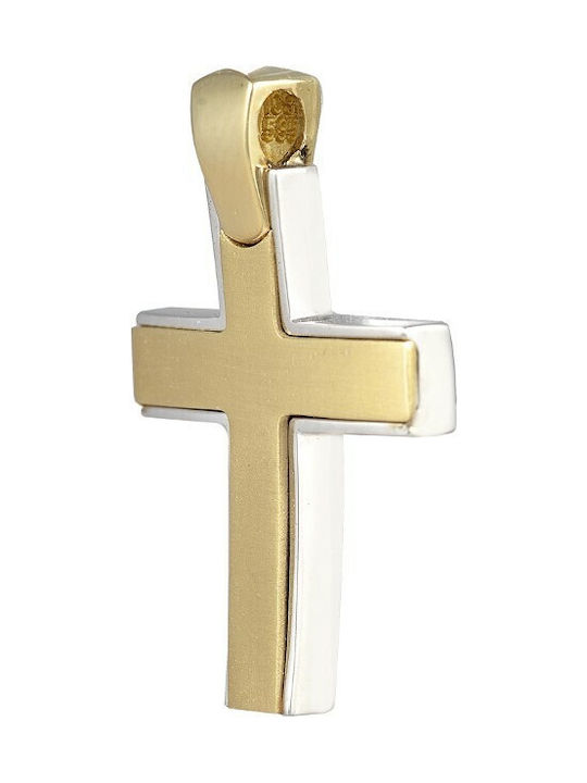 Baptismal cross in 14K two-tone gold, two-sided (ΣΤ001419)* 1395A