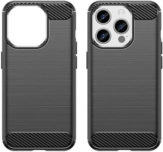 Techsuit 15 Pro Techsuit Carbon Umschlag Rückseite Silikon Schwarz (iPhone 15 Pro)