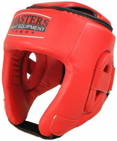 Sport Masters Adult Open Face Boxing Headgear Synthetic Leather Red
