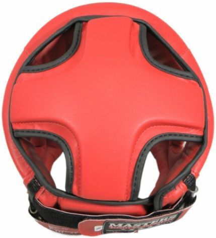 Sport Masters Adult Open Face Boxing Headgear Synthetic Leather Red
