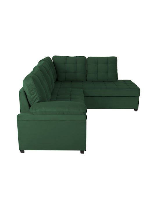 Jade Colțar Canapea Pat Cu Colțul Din Dreapta Catifea Chiparos 250x180x88cm
