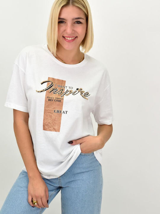 Дамски T-shirt Бял