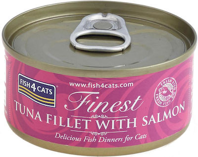 Fish4Cats Finest Wet Food for In Can with Salmon / Tuna Φιλέτο 1pc 70gr