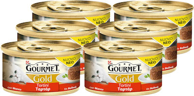 Purina Gourmet Gold Wet Food for In Can with Beef Ταρτάρ 6pcs 85gr