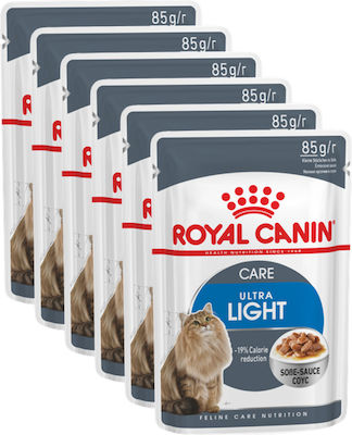 Royal Canin Ultra Light Nasses Katzenfutter für Katze in Beutel 6x85gr