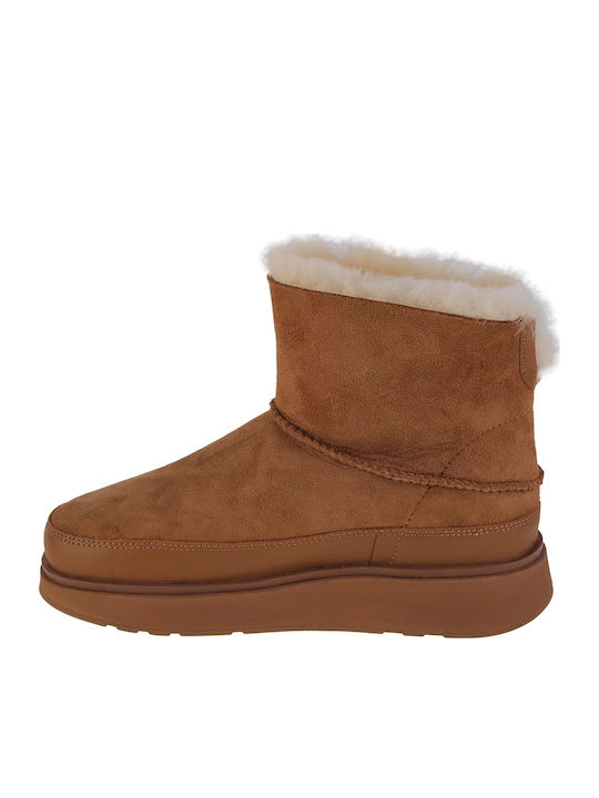 Leather Women's Ankle Boots Brown