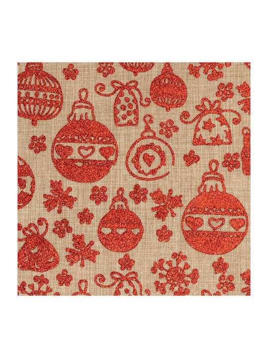 Fééric Lights and Christmas A-s Fabric Roll Ύφασμα Διακόσμησης Λινάτσα 28x300εκ. Μπεζ