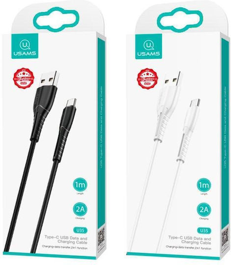 Usams U35 USB 2.0 Cable USB-C Male to USB-A 10W Black 1m