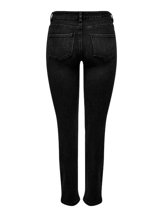 Dama Tesatura Pantaloni cu Croială Slim Negru
