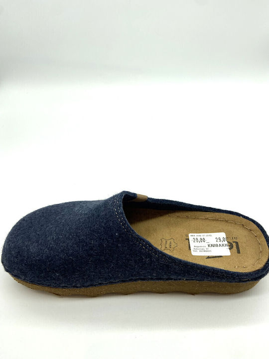 Anatomische Lederne Damen Hausschuhe Blau