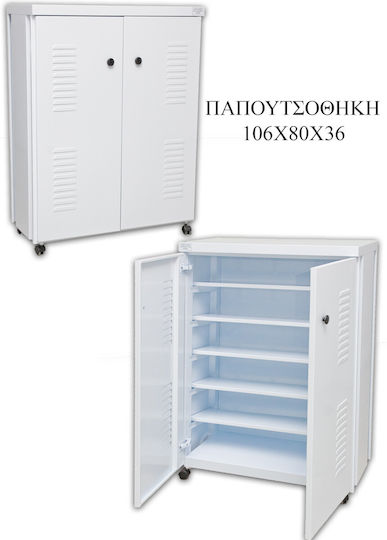Dulap pentru pantofi Metal Galvanizat cu 5 Rafturi 80x36x106cm