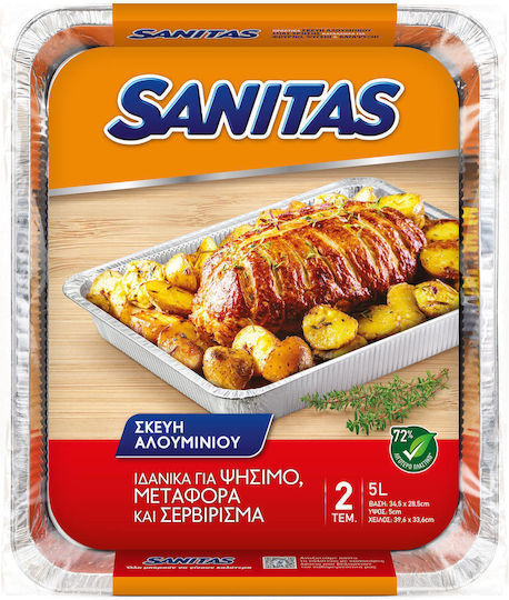 Sanitas Rectangular Aluminum Utensils S32 2 Pieces