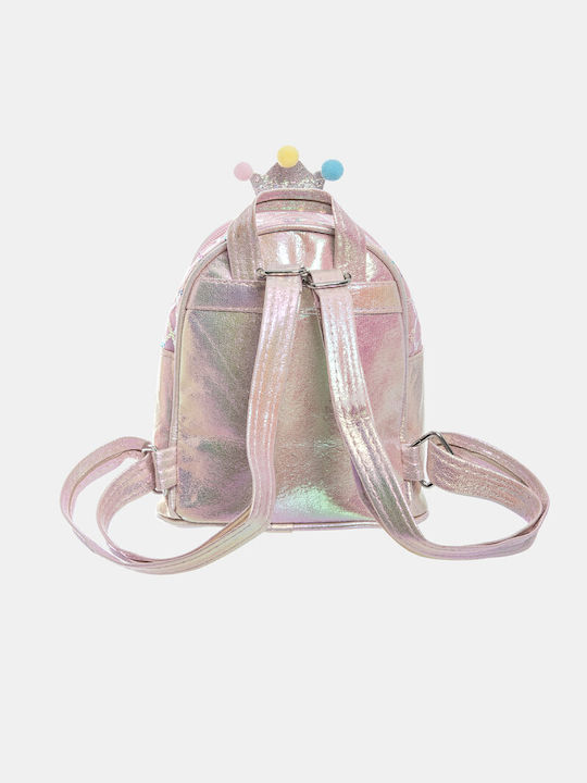 Γκλίτερ School Bag Backpack Kindergarten Heads Pink